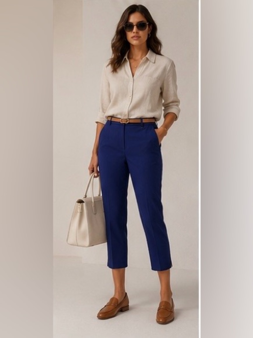 Dalia royal blue capri pants Size 10. NWT